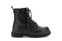 botines de ocho ojales efecto piel con cordones de tul black 41