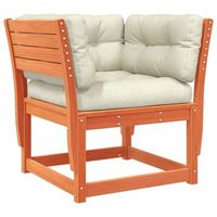 sofa jardin  sofa de exterior reposabrazos cojines madera maciza pino marron cera