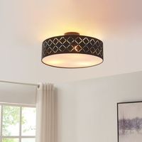 lampara de techo bay pantalla cilindrica 13xo45 cm - negroblanco luxpro