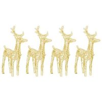 renos de navidad 4 unidades 160 leds blanco calido acrilico vidaxl