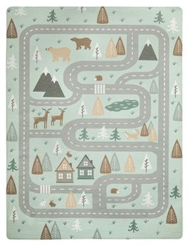 Alfombra infantil lavable Chiko turquesa 80x150 cm