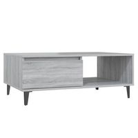 mesa de centro 60x90x35 cm madera y metal trabajados - gris