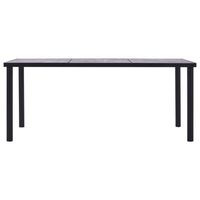 mesa de comedor  mesa de cena de mdf negro y gris hormigon 200x100x75 cm