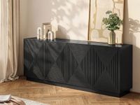 aparador con 4 puertas de mdf - negro - mezuliawordwrap70