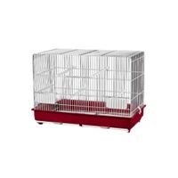 xnrn - jaula 407x58x315 cm de guarderia doble comedero aves pequenasmedianas plastificada color blanco color bandeja segun stock