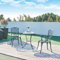 set bistro de 3 piezas vena aluminio fundido gris oscuroverde casapro