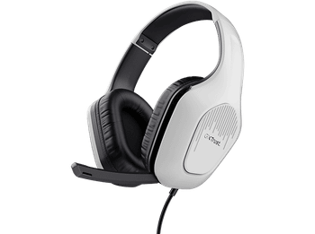 Auriculares gaming - Trust GXT 415W Zirox, Con Cable, Circumaurales, Winning White