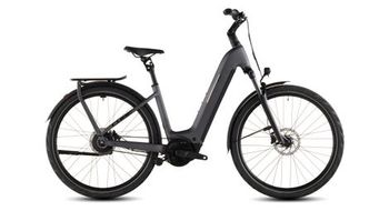 Bicicleta electrica hibrida cube kathmandu comfort pro 800 easy entry con cambio enviolo trekking belt  800 wh  700 mm  color gris claro 2026