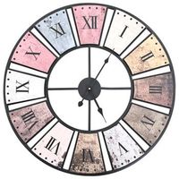 reloj de pared  reloj mural vintage movimiento cuarzo 60 cm xxl cfw168156 cfw16778