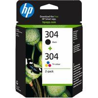 hp combo 304 tri-colour  black ink cartridges - twin pack black