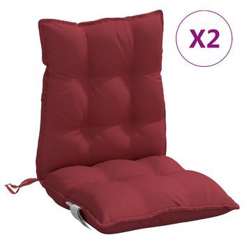 Cojines Para Silla Respaldo Bajo 2 Unidades Tela Oxford Rojo Tinto