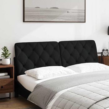 Cabecero De Cama Acolchado Tela Negro 160 Cm