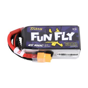 Batería LiPo TATTU FUNFLY 4S 14.8V 1300mAh 100C 4S1P con conector XT60 para Eachine Wizard X220S FPV Racer RC Drone