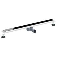 desague de ducha con tapa de vidrio y sifon 360 negro 90 cm vidaxl