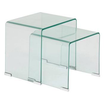 Lote De 2 Mesas Nido Transparentes 