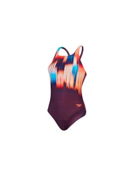 Bañador de Natación Speedo Mujer Digital Printed Medalist Morado/ Rojo