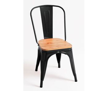 Pack 6 sillas torix madera natural - negro