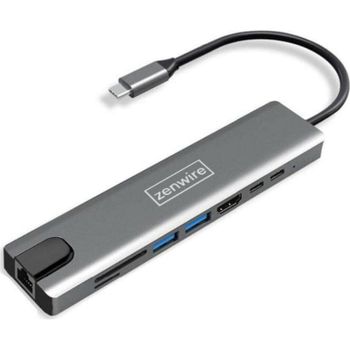 Estación de acoplamiento Zenwire 1011580389 USB-C 9 en 1 con HDMI, LAN y lector SD