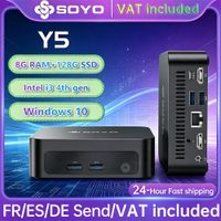 soyo mini pc y5 con procesador intel core i3 de 4 generacion 8 gb de ram 128 gb ssd windows 10 miniordenador de escritorio salida multipantalla 4k wifi y bluetooth 42 usb-c rj45 ethernet