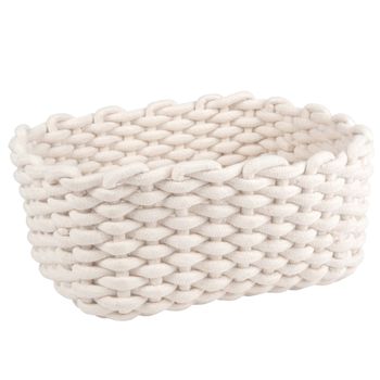 Cesta rectangular blanca 35x25x15 cm