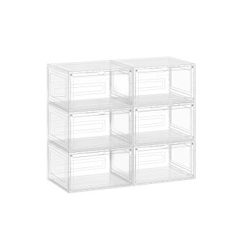 Cajas apilables para zapatos con puerta y diseño transparente, 6