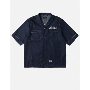 Evisu Camisa manga corta 2ESHTM6SS1028 HT DENIM SS SHIRT W LOGO E-INDR RINSE INDIGO para hombre