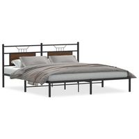 estructura de cama sin colchon roble marron 183x213 cm vidaxl