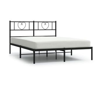 Estructura de cama con cabecero metal negro 120x190 cm con cabecero