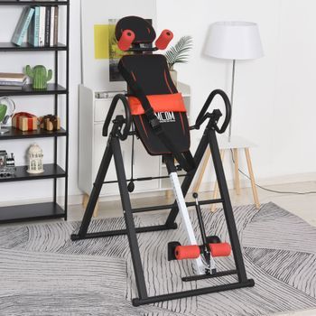 Tabla De Inversión Gravitacional Homcom 79x114x153 Cm, Negro Y Rojo