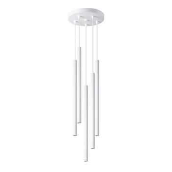 Lámpara colgante vacu blanco, 5 luces