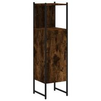 armario de bano madera ingenieria roble ahumado 33x33x1205 cm vidaxl