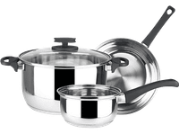 bateria de cocina - magefesa style apta para todo tipo fuego acero inoxidable