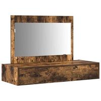 mesa tocador  mesa de maquillaje marron 100 x 40 x 70 cm madera de ingenieria