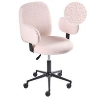silla de oficina moderna sillon de altura regulable de boucle rosa pastel moraga