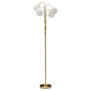 Lámpara De Pie En Metal Dorado Con 4 Bolas De Vidrio Ø Cm 54x176