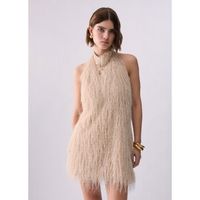 liu jo vestidos vestido corto con tejido deshilachado para mujer