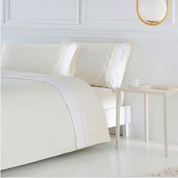 Funda Nórdica Tuy Saten Algodon Egipcio 400 Hilos Beige 280x240 Cama 200