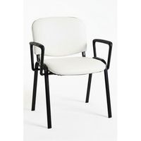 pack 4 sillas ofis polipiel con brazos de polipiel 784743 cm - blanco