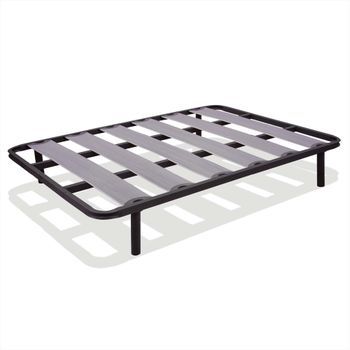 Somier 160 X 200 Cm (2uds 80x200cm) Lámina De Haya Tubo De Acero 40x30mm Patas 25 Cm