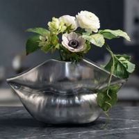 jarron resina plata 23x8x12 cm