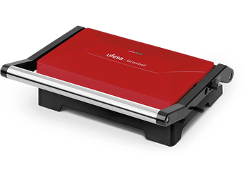 Sandwichera - Ufesa Stromboli, 1000 W, Placas antiadherentes, Rojo y negro