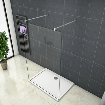 Aica Walkin Mampara Panel De Ducha 1 Hoja Vidrio Antical 8mm 77x200cm Con Dos Barras Ajustables 70-120cm