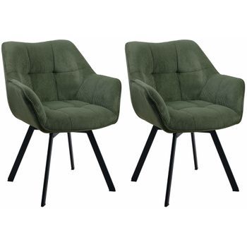 Juego De 2 Sillas De Comedor Jordi Cord Pana Verde 59x60x81 Cm Clp