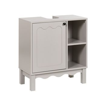 Mueble De Baño De Pie De Mdf Con Estantes Estilo Tradicional Beige Claro Penon
