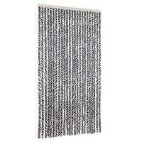 cortina antimoscas chenilla gris negro y blanco 100x230 cm vidaxl