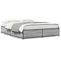 estructura cama madera ingenieria metal gris sonoma 120x190 cm