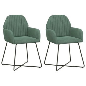 Sillas De Comedor 2 Uds. Terciopelo Verde Mar 55 X 50 X 84 Cm Vidaxl