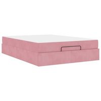estructura de cama con colchon 2 uds rosa terciopelo vidaxl