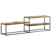 mueble de tv de madera maciza reciclada 180x30x50 cm vidaxl