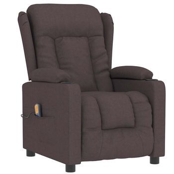Sillón De Masaje Eléctrico Tela Marrón Oscuro Cfw166428